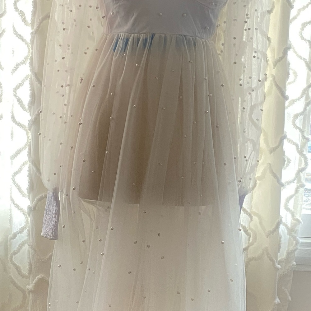 White Maxi Gown with Flutter Sleeves for Bride